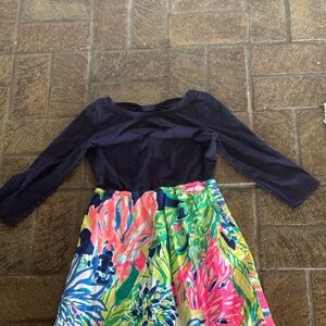Lilly Pulitzer Navy and Floral Kids Dress